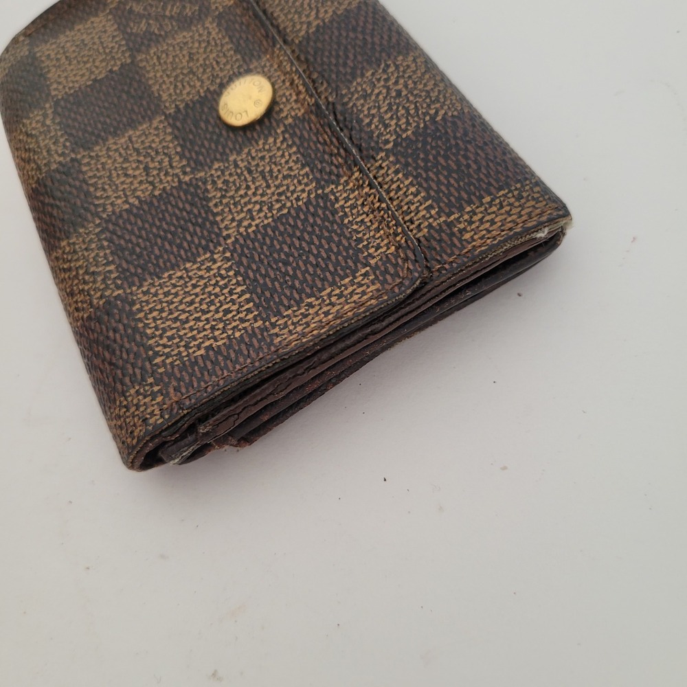 Louis Vuitton Damier Ebene Compact Wallet Brown Checkered Made in France CA0996 - Picture 9 of 11